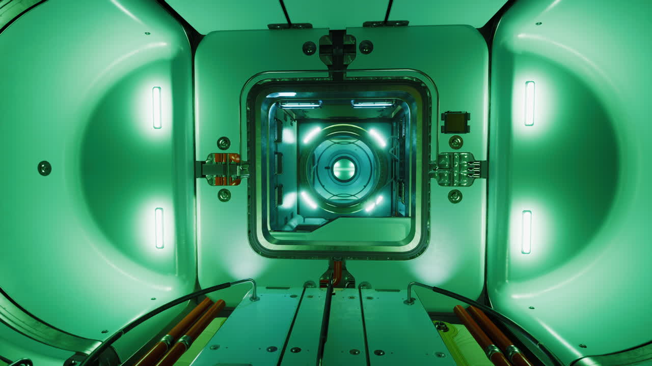 미래의 우주선 내부