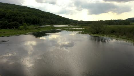 Estanque-Del-Bosque-Nacional-De-Allegheny-Videos-Aéreos-4k