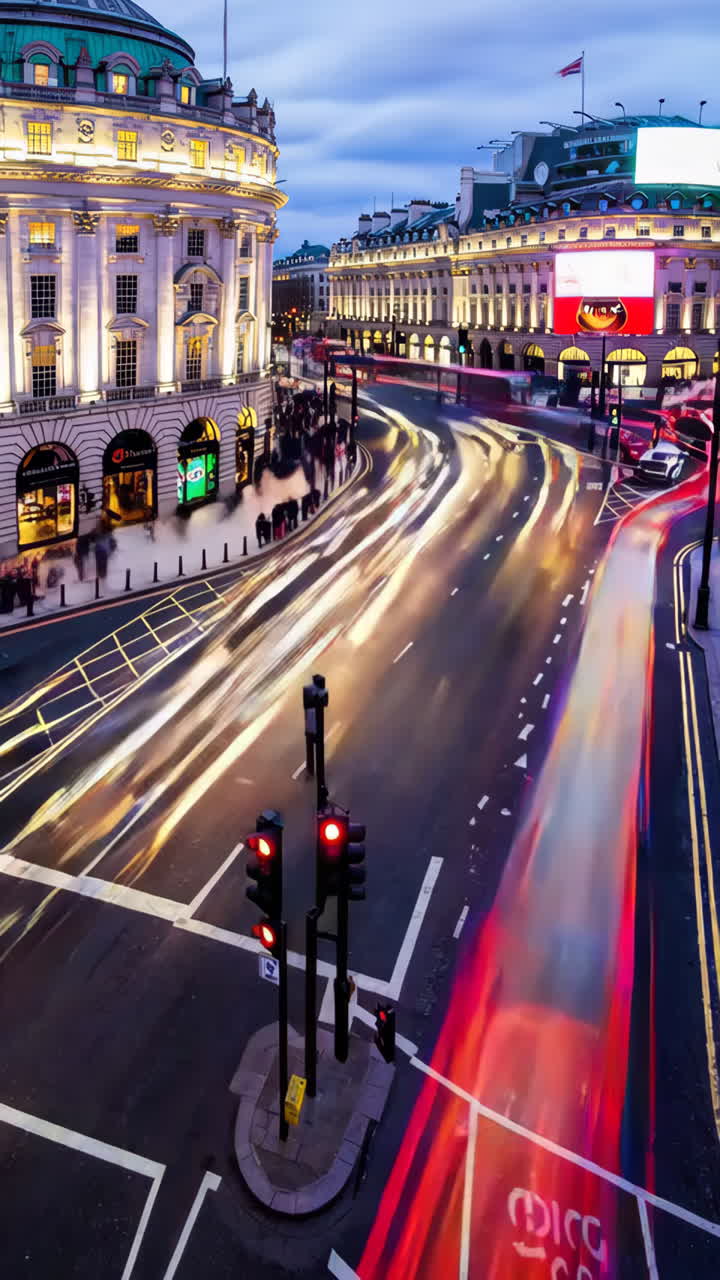 Busy London Street at Night