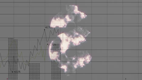 animation of data processing over dollar symbol