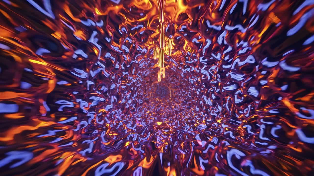 Dynamic motion sequence showcasing vibrant swirling colors and fluid textures, creating a mesmerizing visual journey through a captivating abstract environment of light and movement