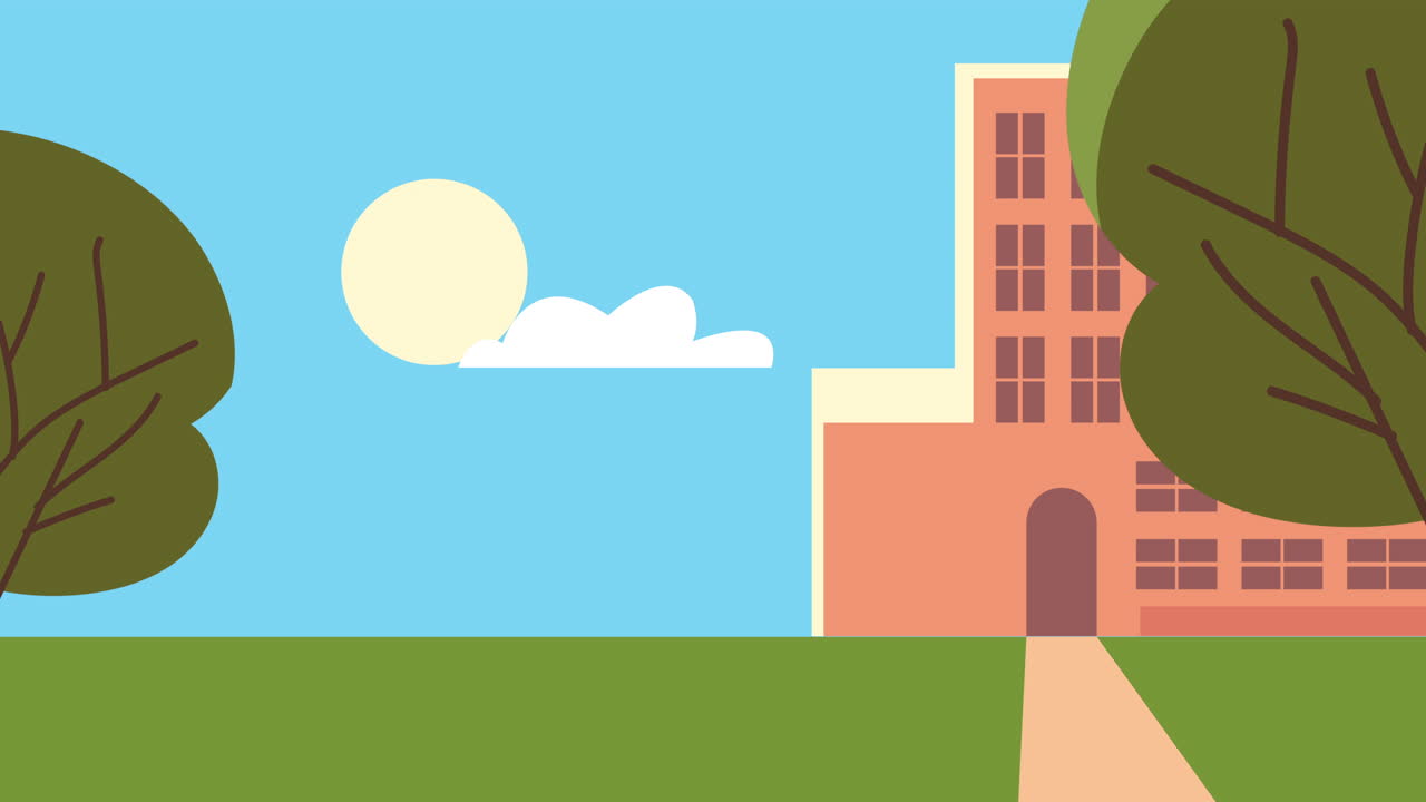 campus de la escuela en un día soleado