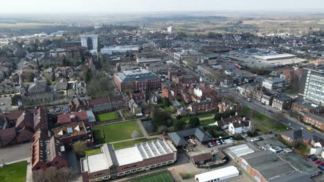 Brentwood-school,-Essex-and-town-Aerial-footage-4k