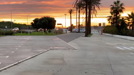 paisaje de belleza con salida del sol sobre la ciudad, 4k