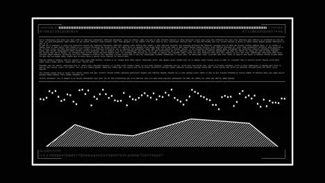 animación del procesamiento de datos en la pantalla del ordenador sobre un fondo negro