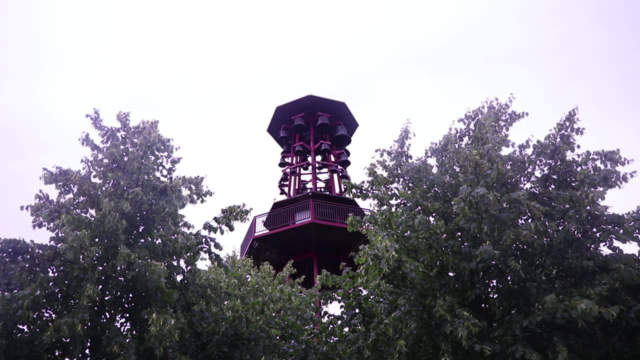 Revealing shot of carillon in Denmark.