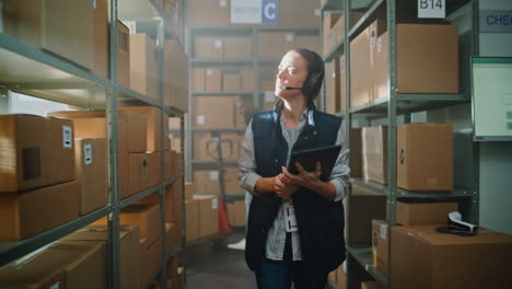 empleado del almacén comprobando el inventario