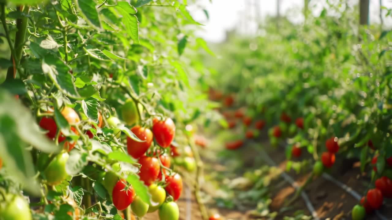Growing Ripe Tomatoes in a Lush Garden During Sunny Summer Days