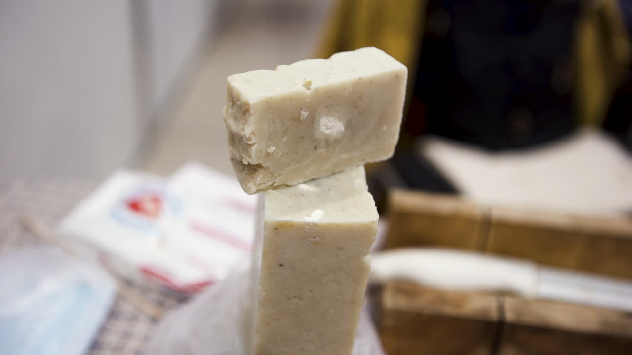 barras de jabón hechas a mano apiladas