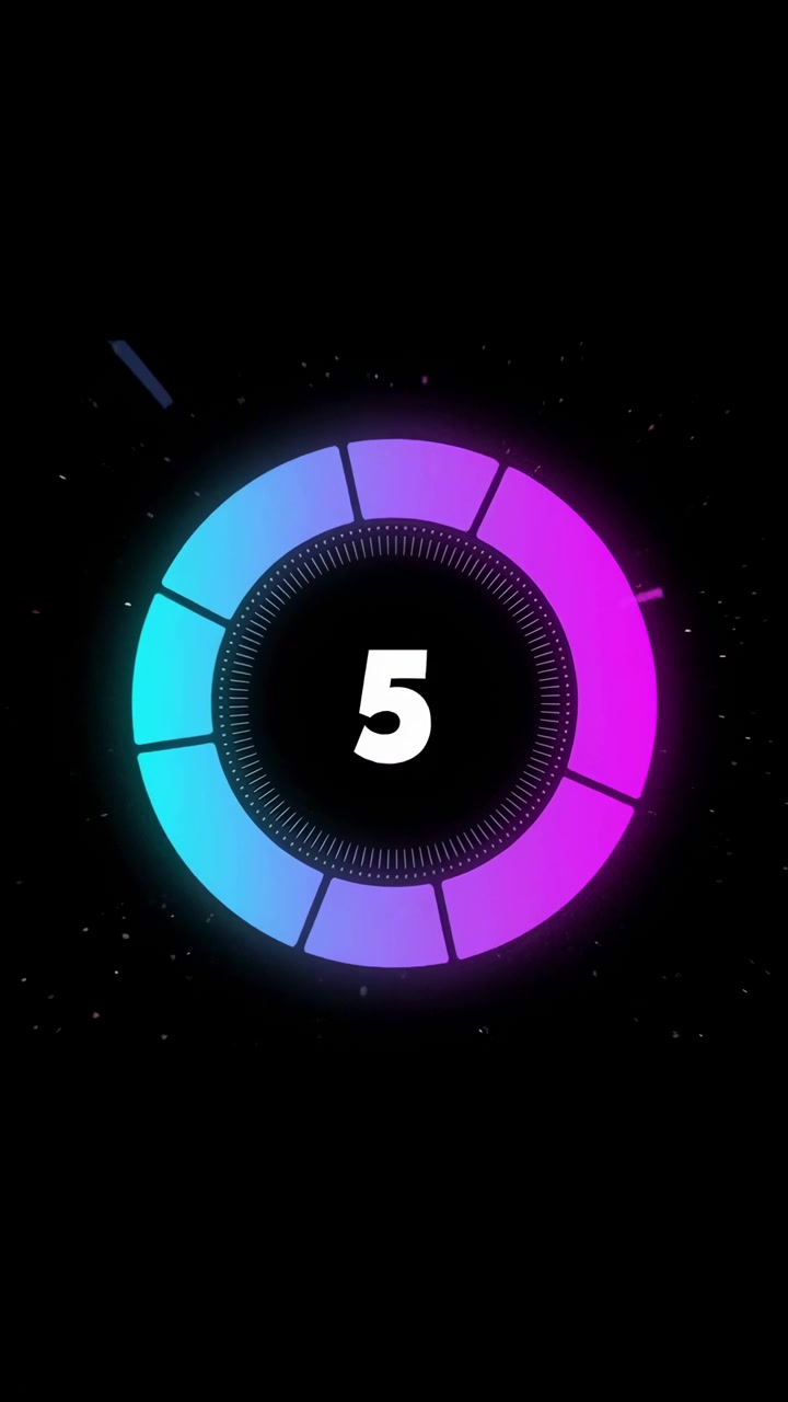 Neon Countdown Timer with Glitch Effect