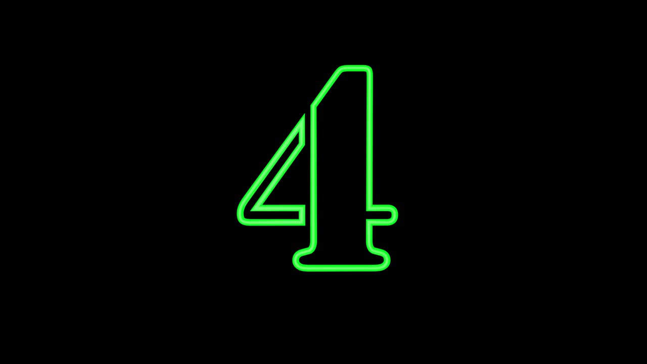 Timer per il conto alla rovescia luminoso verde neon brillante da 10 a 0 secondi