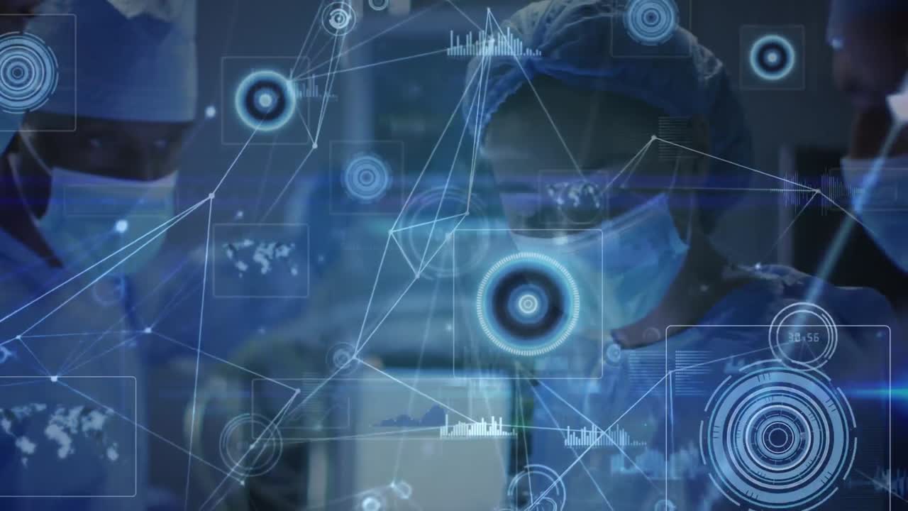 다양한 외과 의사들 간의 연결 네트워크와 데이터 처리 활성화