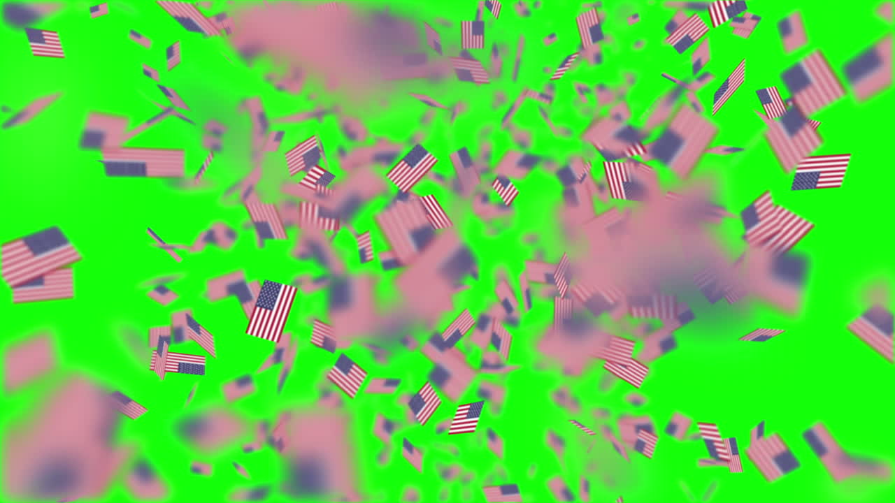 American flag as confetti