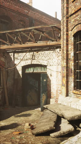 urban brick building facade with door and windows vertical