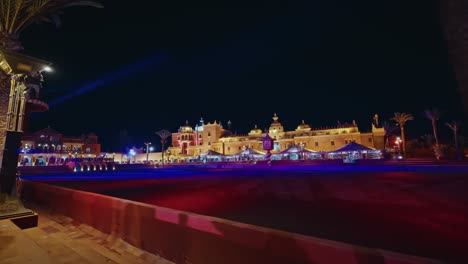 grand illuminated palace at night
