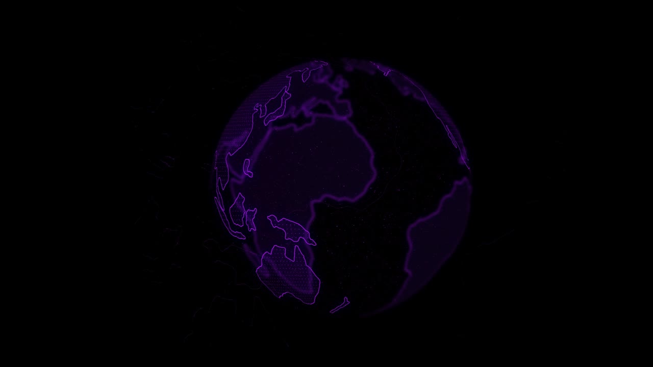 mundo digital azul oscuro globo terráqueo girando. centro