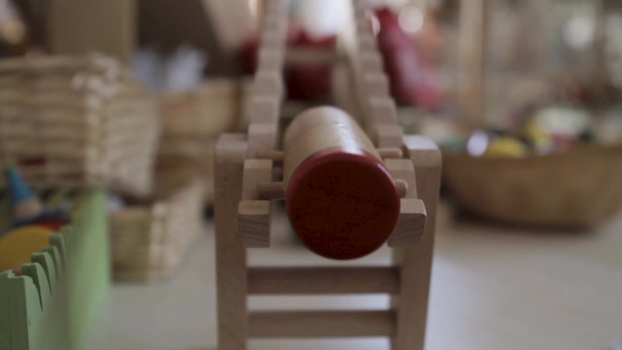 Wooden Clown Toy on a Rollercoaster