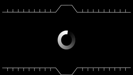 Animation of data loading ring on black background