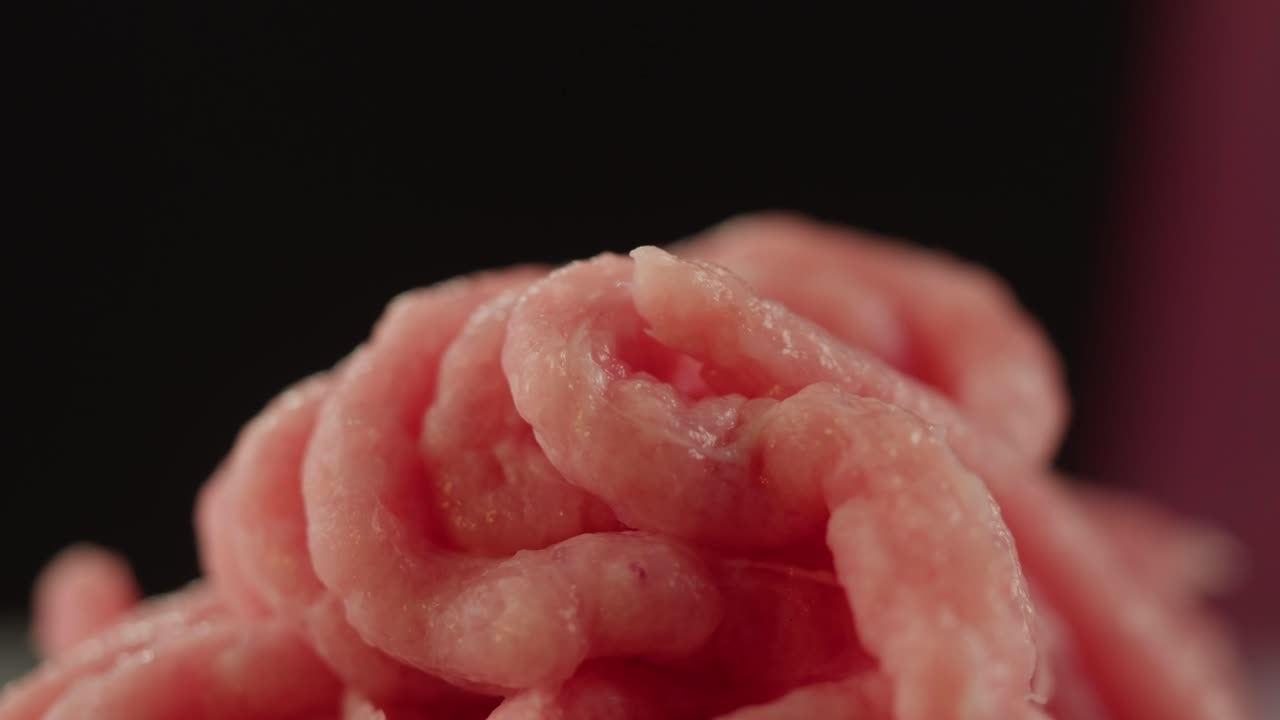 Primo piano di carne macinata