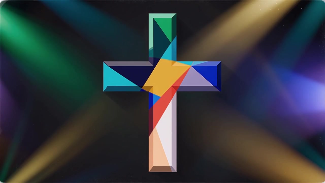 Croce Cristiana Luce Celestiale Sfondo per il Culto.