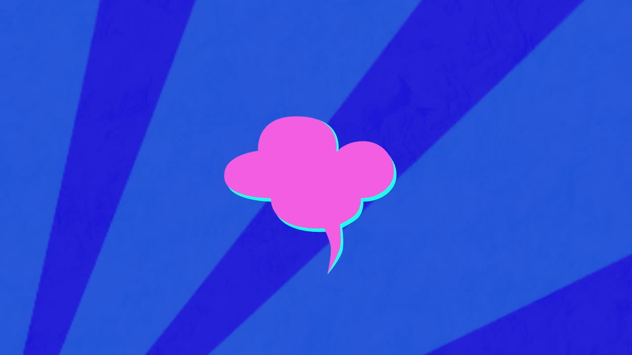 animación de una nube rosa sobre un fondo de rayas azules