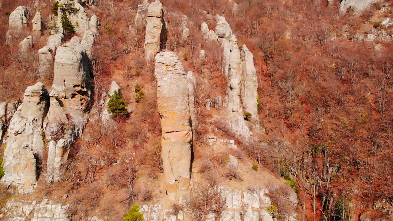 Rock Formations on a Mountainside