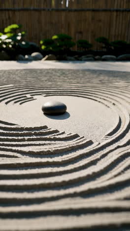 zen garden with stone