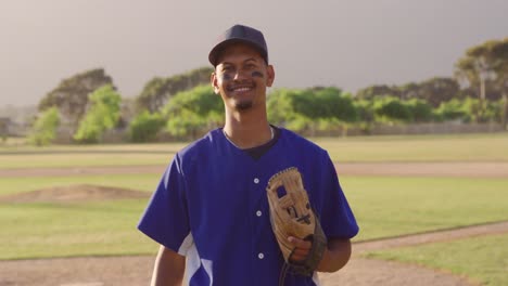 baseball player looking at camera