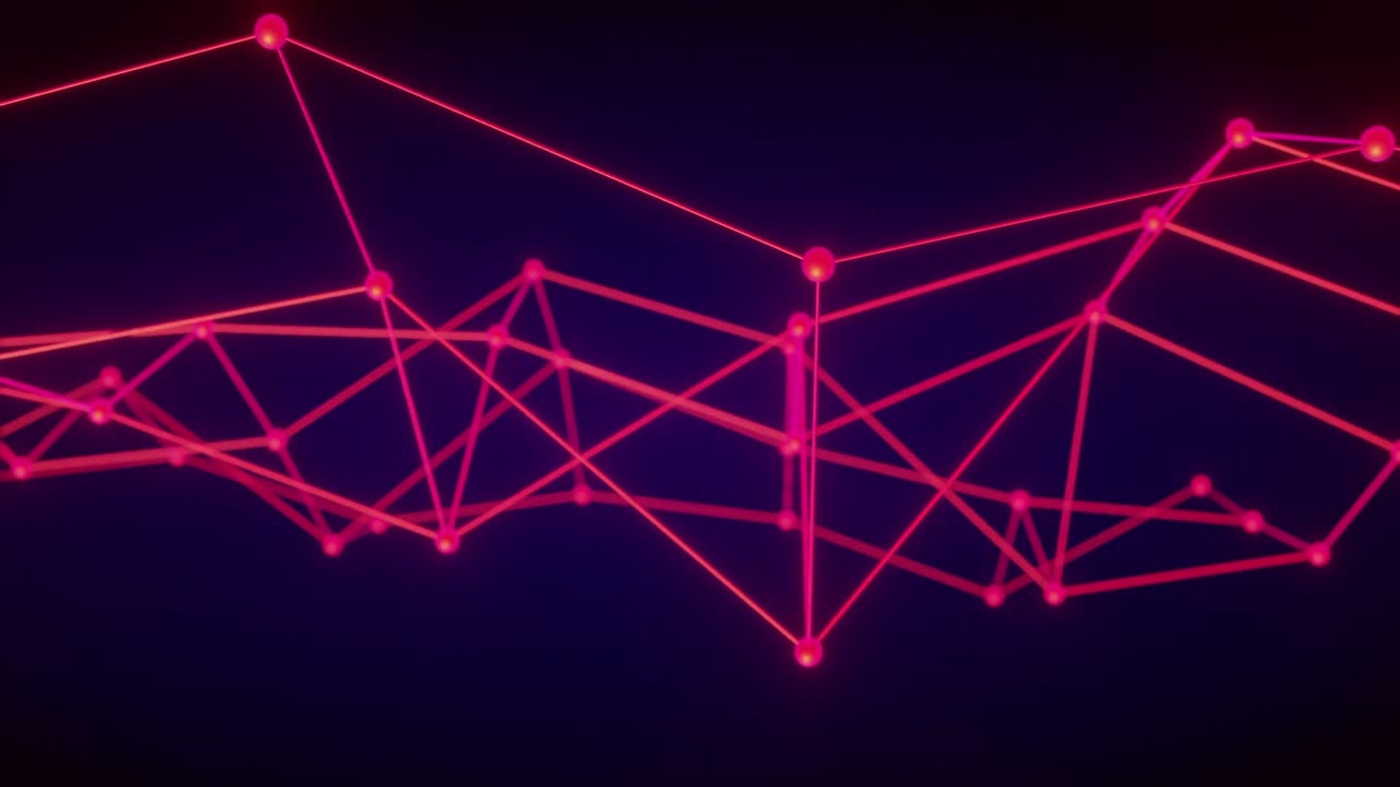 Animation of network of connections over black background