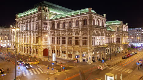 vienna opera night scene with traffic