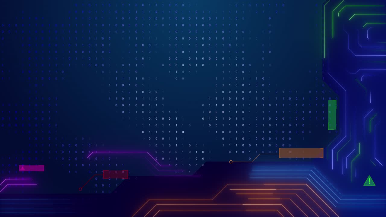 Digital data moving on circuit board cpu high tech artificial intelligence ai data mining processing