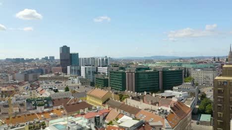 Aerial-Shot-of-Vienna,-Austria-on-Beautiful-Summer-Day