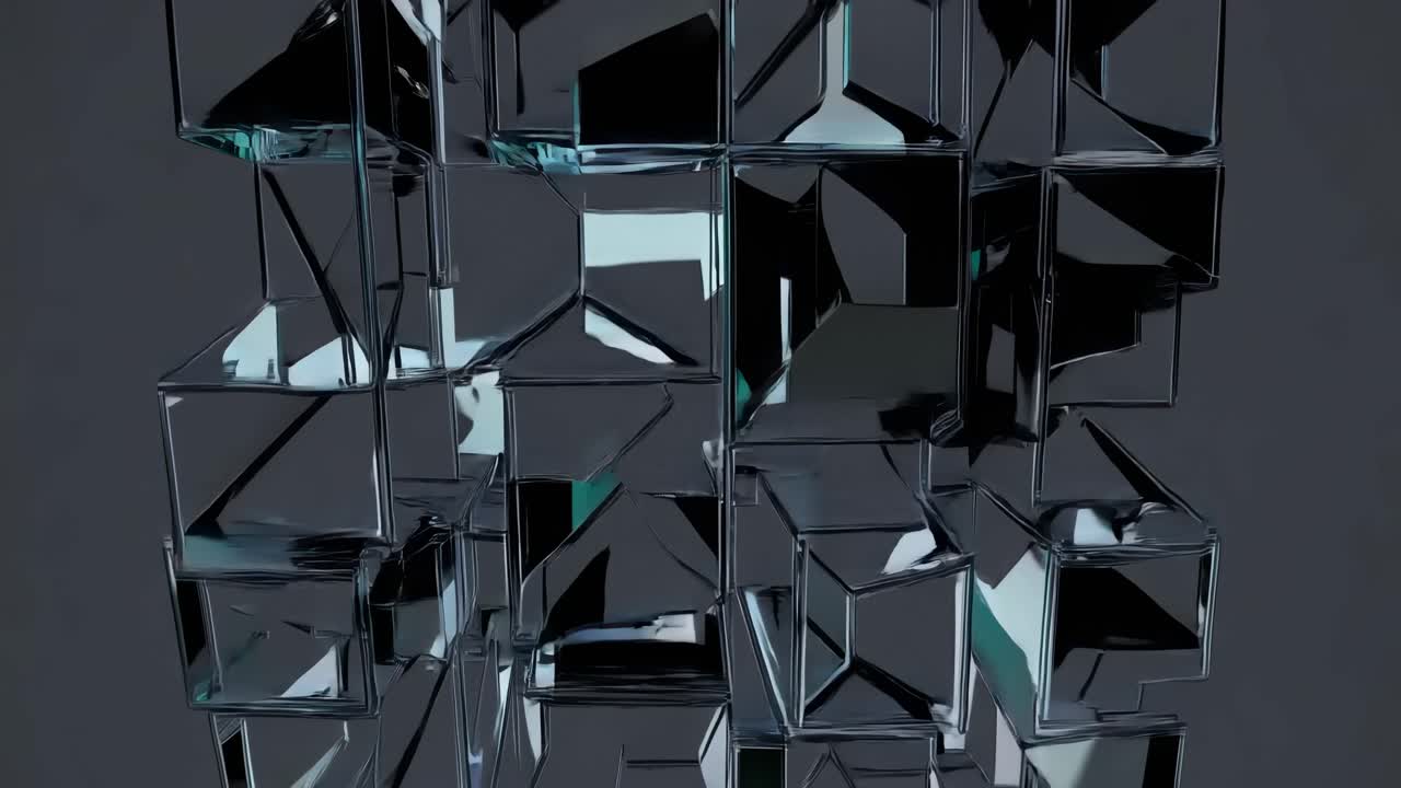 Abstract Geometric Glass Cubes