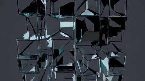 abstract geometric glass cubes