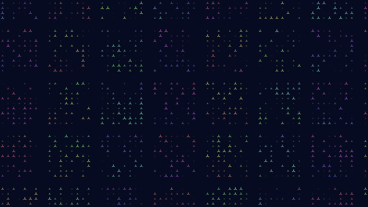 In the image, a grid pattern features various colored dots in differing shades, forming a repeating mosaic design. Bright and dark dots juxtapose to create a captivating overall visual effect