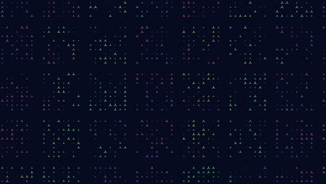 in the image, a grid pattern features various colored dots in differing shades, forming a repeating mosaic design. bright and dark dots juxtapose to create a captivating overall visual effect