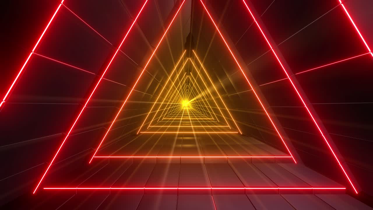 túnel de triángulo de neón