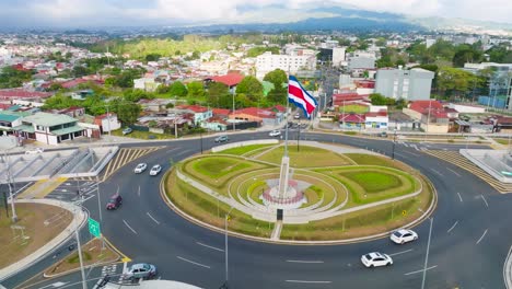 san jose, costa rica - february 28, 2023 - the roundabout called rotonda de la bandera in san pedro