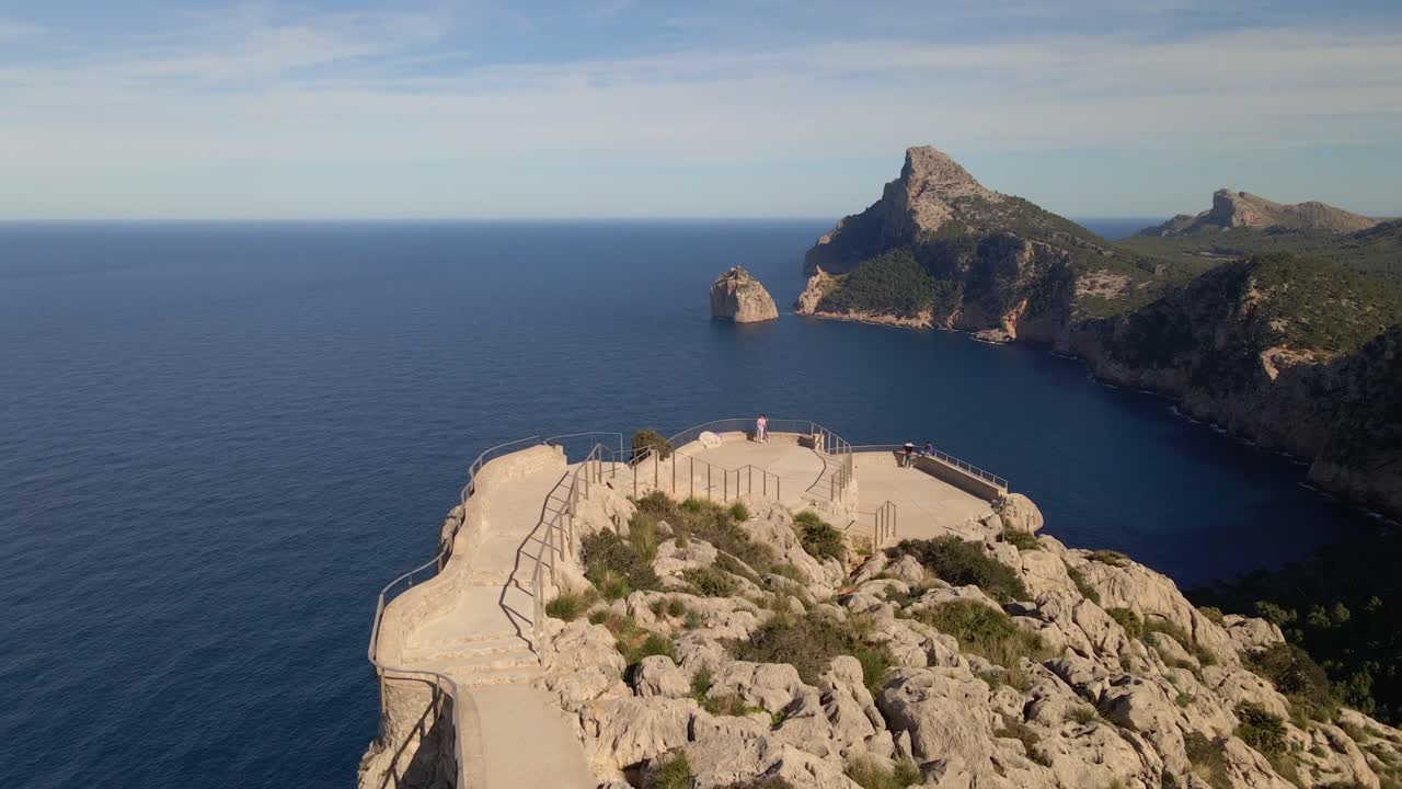 Enjoy breathtaking vistas from Mirador es Colomer, a popular viewpoint in Pollenca, Mallorca. Witness stunning cliffs and the shimmering Mediterranean Sea along Cap Formentor.