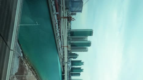 abu dhabi united arab emirates sunset twilight to nighttime vertical time lapse