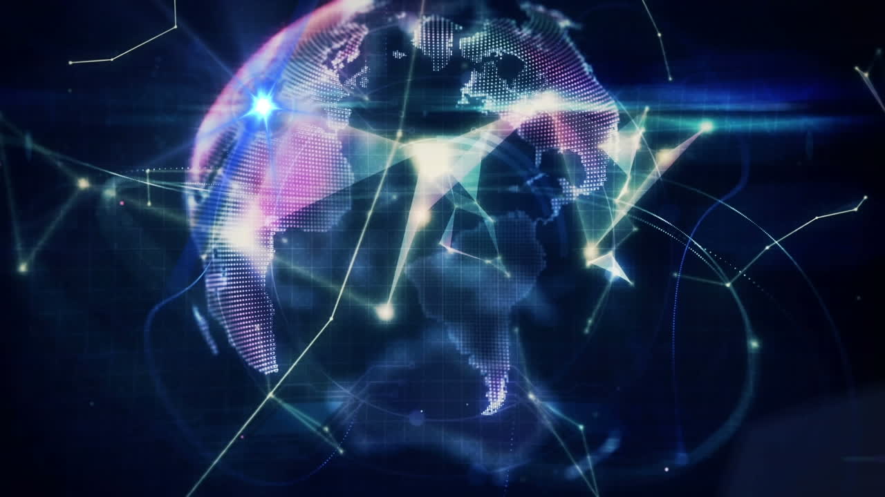 Animation of network of connections over globe