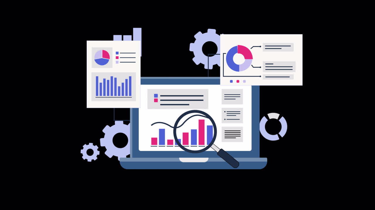 Animated Data Analysis and Business Intelligence on Laptop