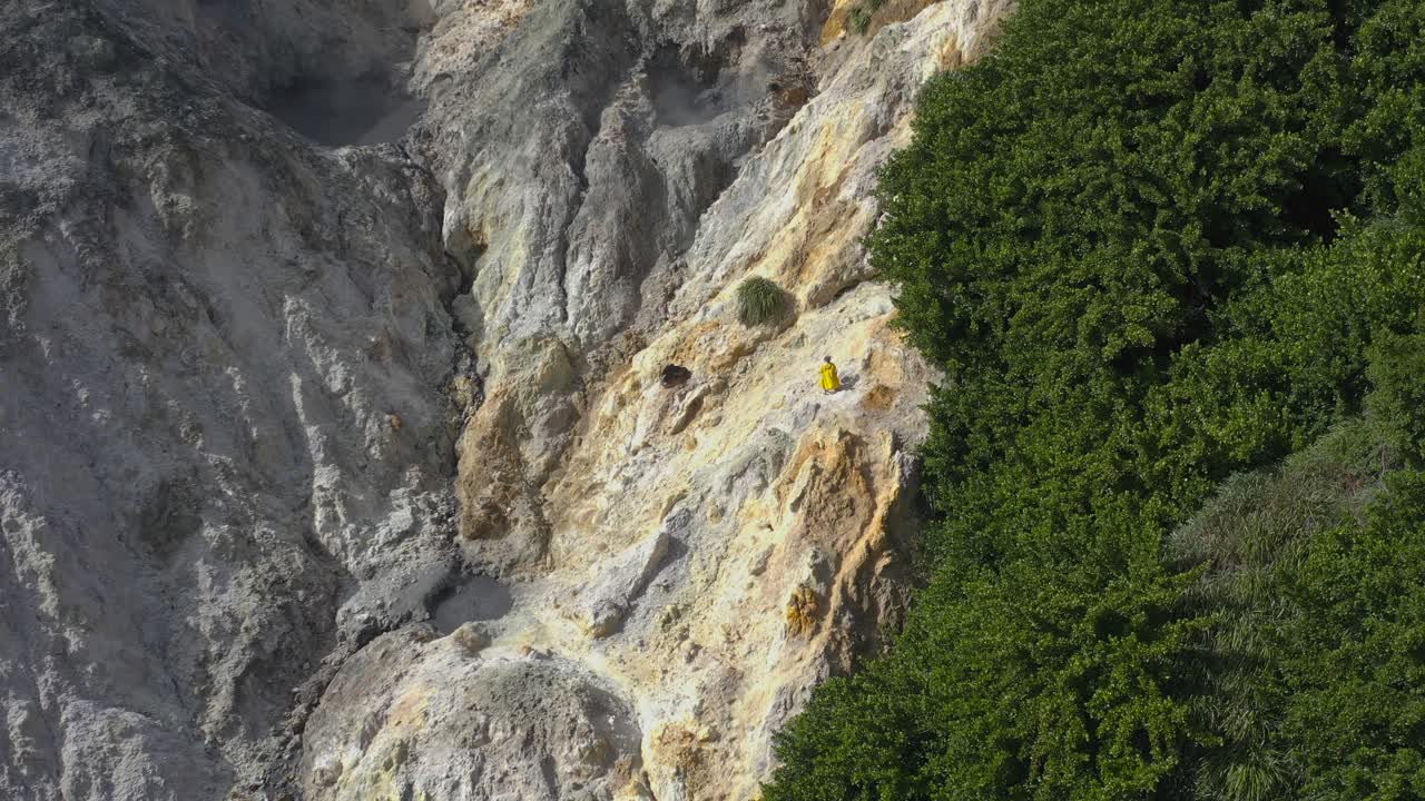 Drone footage of Volcano in the Caribbean