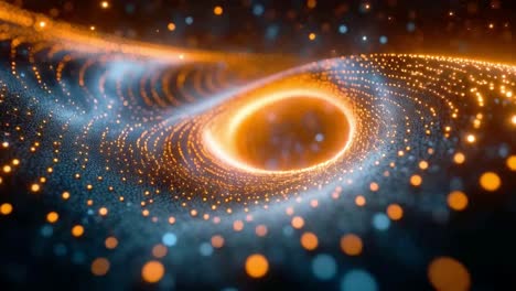 abstract glowing particle wave