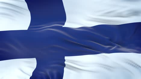 finland flag waving in the wind with highly detailed fabric texture. seamless loop