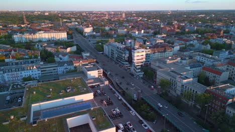 freeway directly through the capital dramatic aerial view