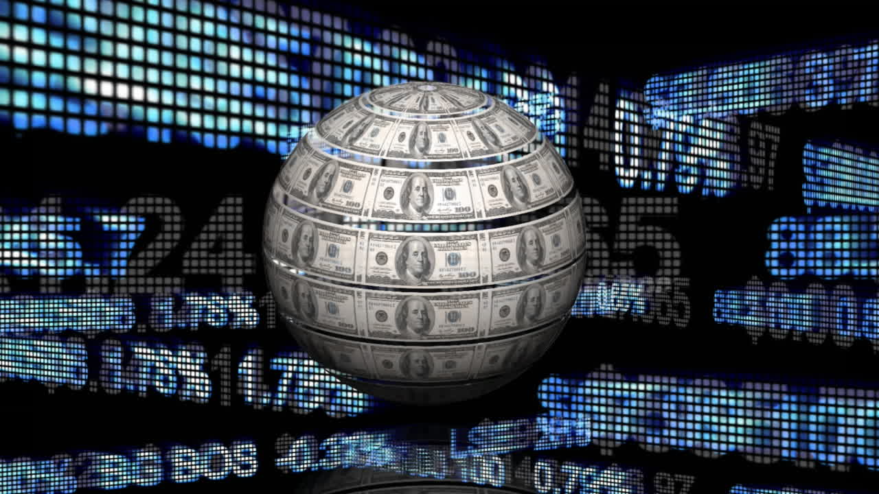 billetes de un dólar en forma de globo