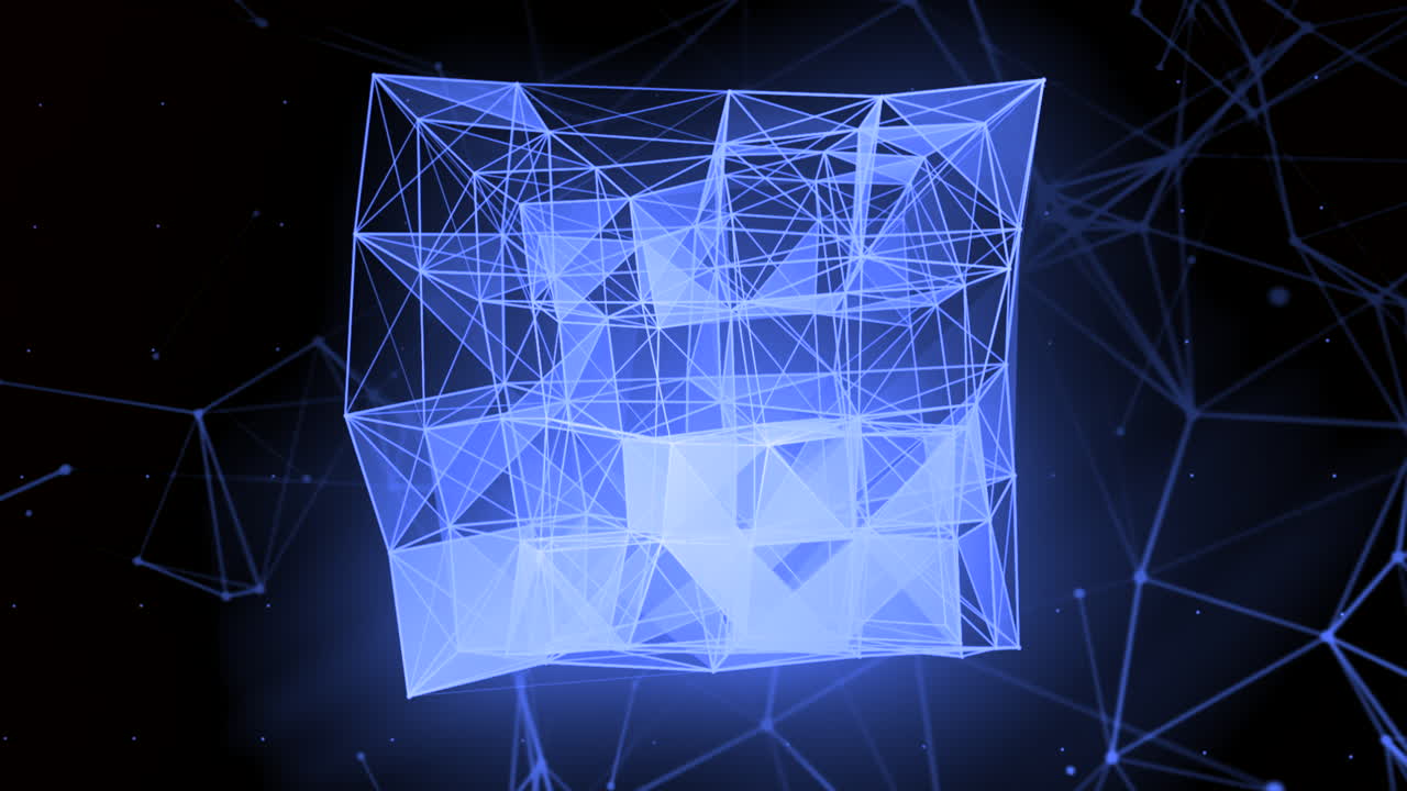 추상적인 반이는 3d 다각형 구조