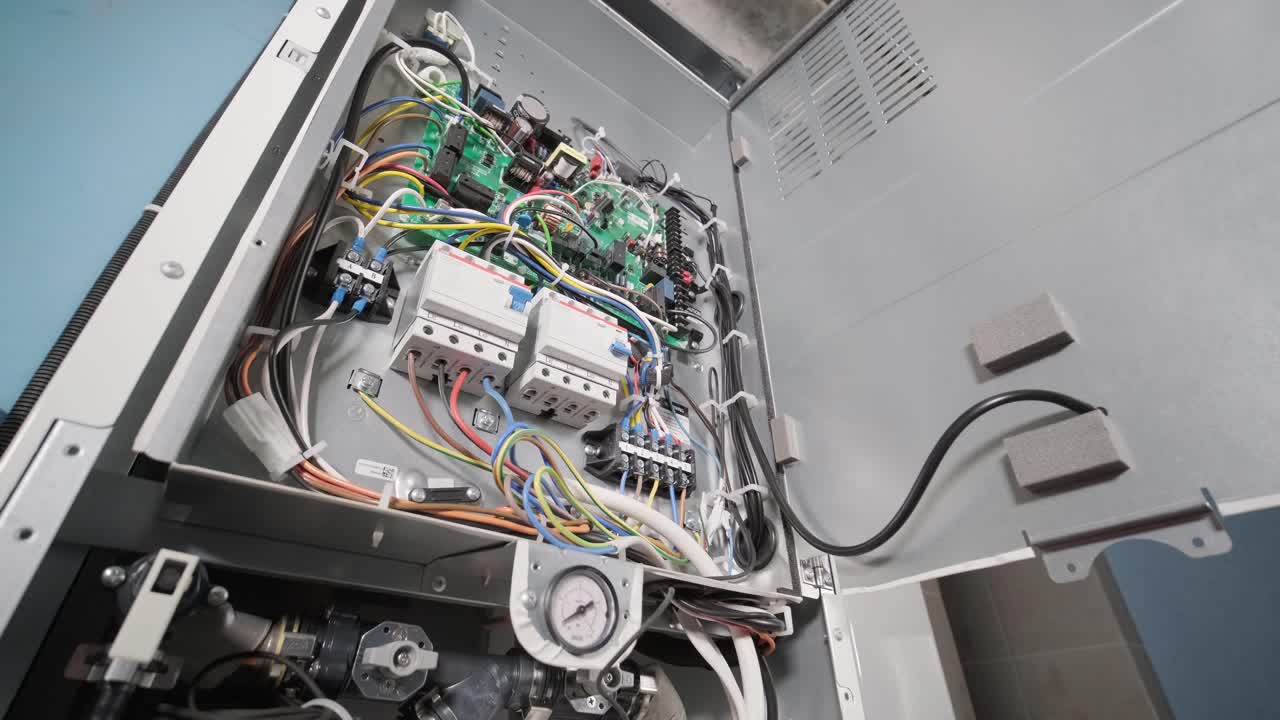 técnico de hvac instala sistemas de calefacción, ventilación y aire acondicionado