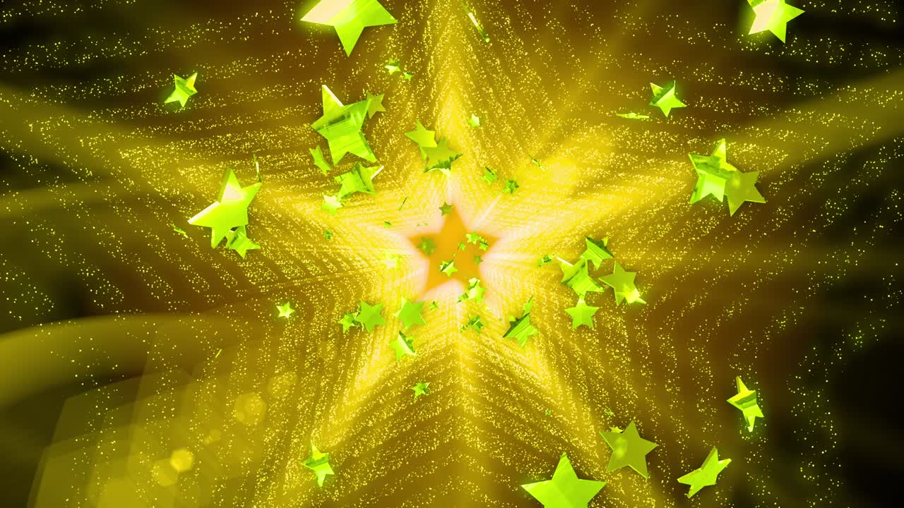 별 모양 빛 빛 스트로크 네온 박이는 입자 루프 애니메이션